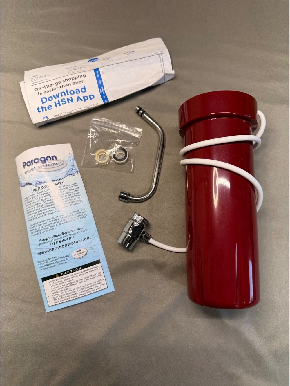 Paragon red countertop water filter system